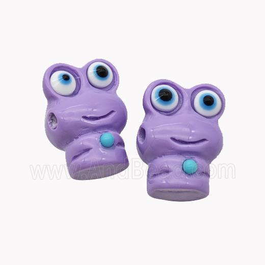 Purple Resin Frog Beads