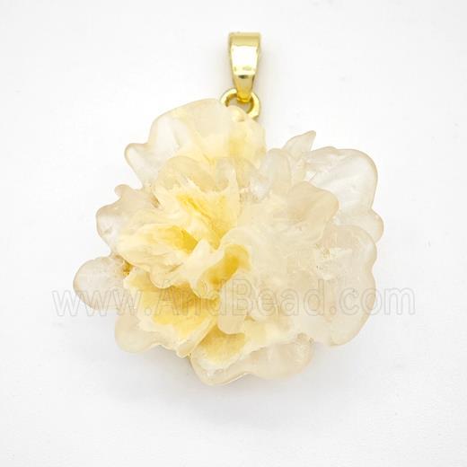 Yellow Resin Flower Pendant