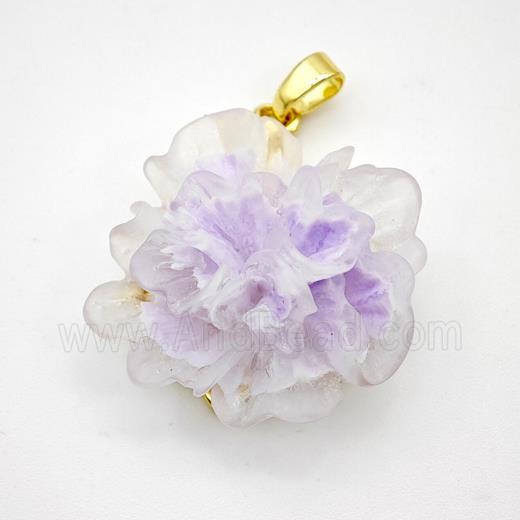 Lavender Resin Flower Pendant