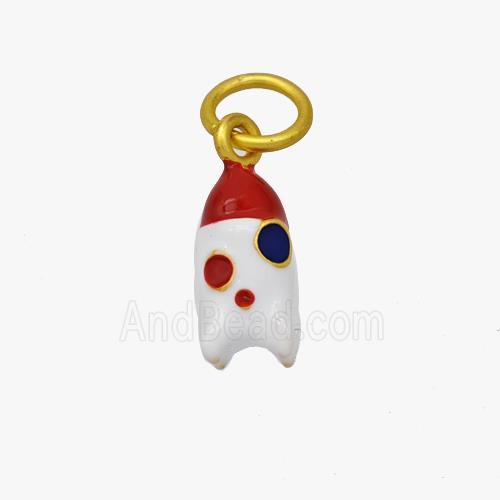 Christmas Hat Pendant Copper Pendant Enamel Platinum Plated