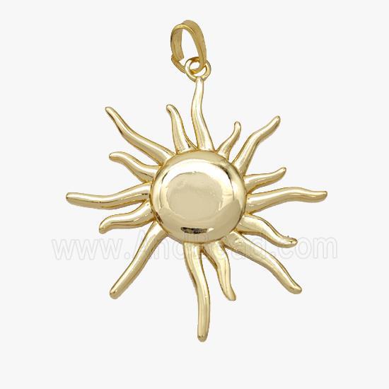 Copper Sun Pendant Gold Plated
