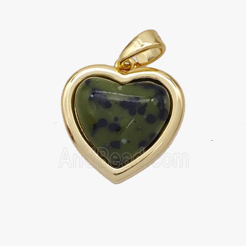 Copper Heart Pendant Pave Acrylic Gold Plated