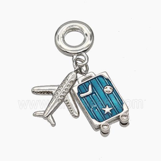 Copper Airplane Star Sky Pendant Painted Platinum Plated