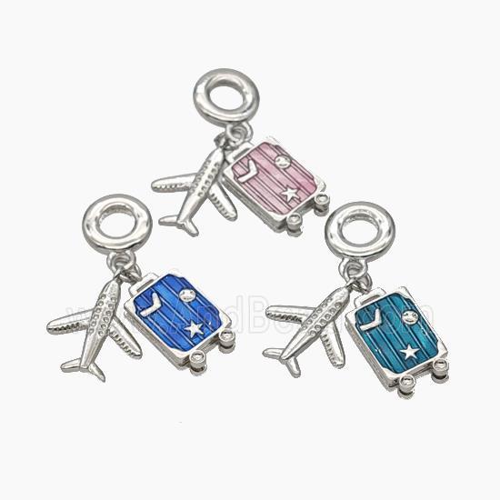 Copper Airplane Star Sky Pendant Painted Platinum Plated Mix