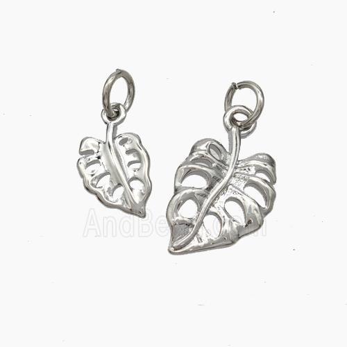 Copper Leaf Pendant Platinum Plated