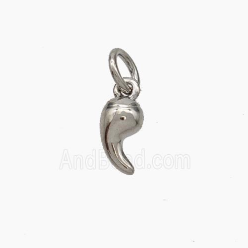 Copper Comma Pendant Platinum Plated
