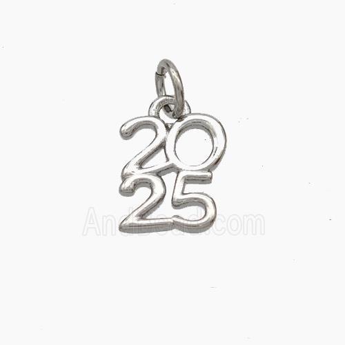 Copper 2025 Pendant Platinum Plated