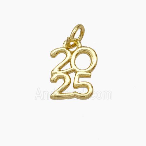 Copper 2025 Pendant Gold Plated