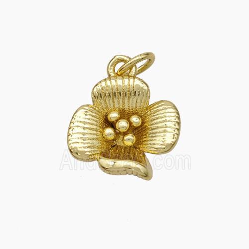 Copper Flower Pendant Gold Plated
