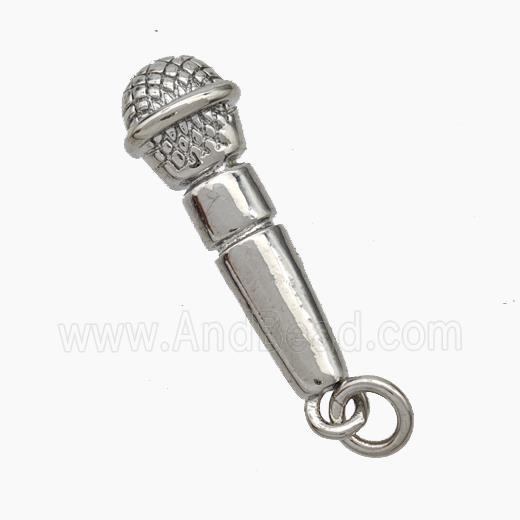 Copper Microphone Pendant Platinum Plated