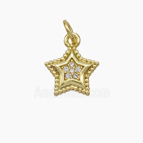 Copper Star Pendant Pave Zirconia Gold Plated