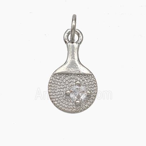 Wine Bags Charms Copper Pendant Pave Zirconia Platinum Plated