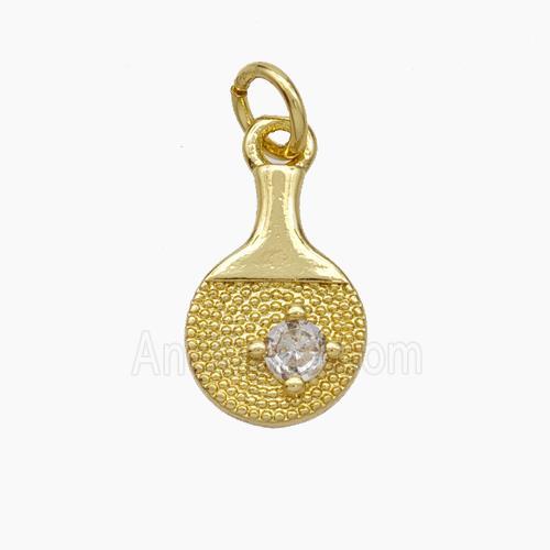Wine Bags Charms Copper Pendant Pave Zirconia Gold Plated
