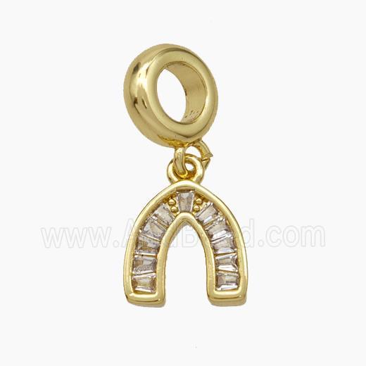 Copper Horseshoe Pendant Pave Zirconia Gold Plated