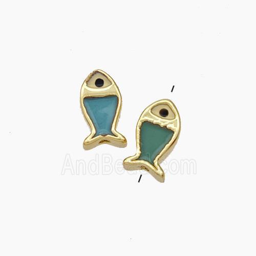 Copper Fish Beads Enamel Gold Plated