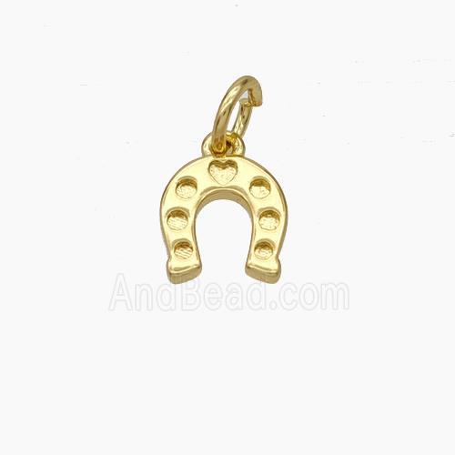 Copper Horseshoe Pendant Gold Plated
