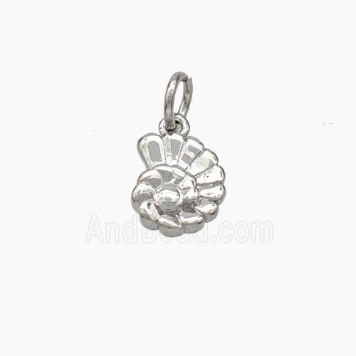 Spiral Shell Chams Copper Pendant Platinum Plated