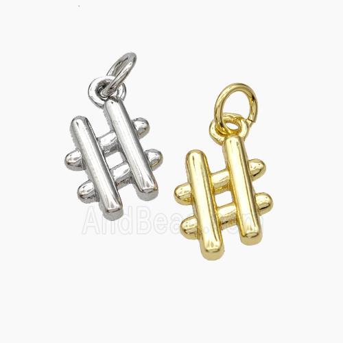 Hashtag Charms Copper Sign Pendant Mixed