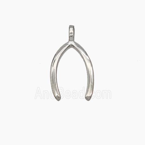 Copper Horseshoe Pendant Platinum Plated