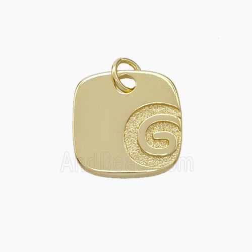 G-Tag Charms Copper Square Pendant Gold Plated