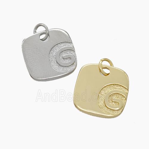G-Tag Charms Copper Square Pendant Mixed