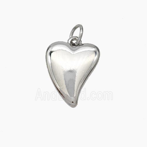 Copper Heart Pendant Platinum Plated