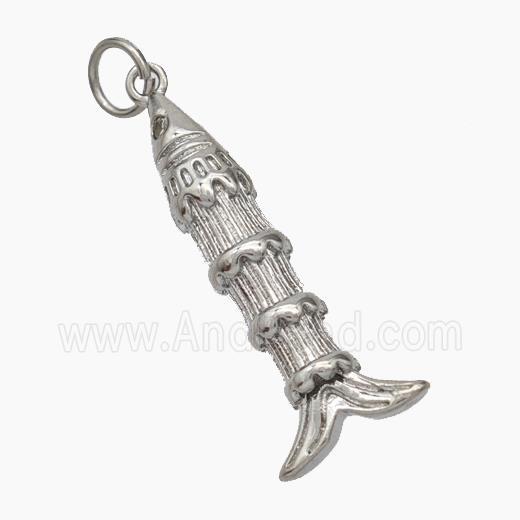 Copper Fish Pendant Platinum Plated