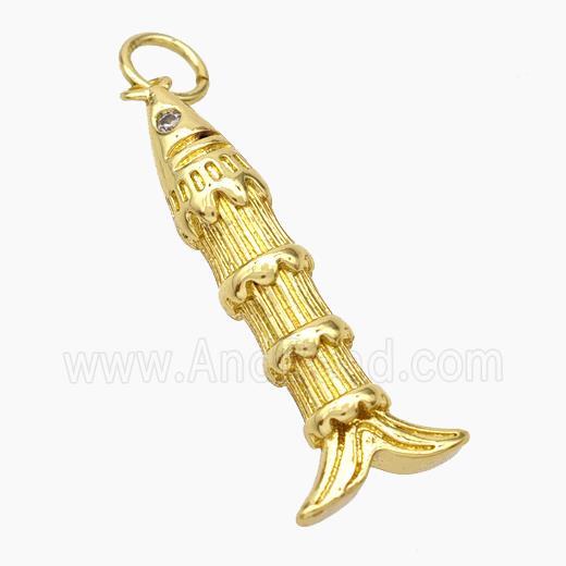 Copper Fish Pendant Gold Plated