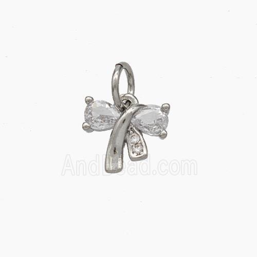 Awareness Ribbons Charms Copper Pendant Pave Zirconia Platinum Plated