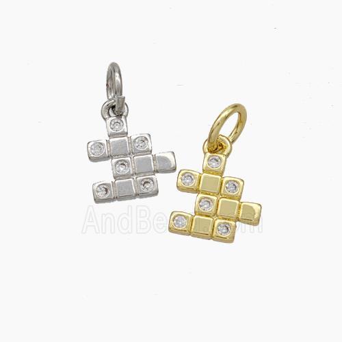 Magic Cube Charms Copper Pendant Pave Zirconia Mixed