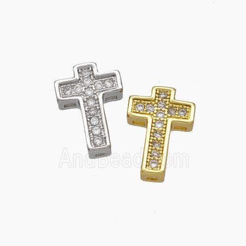Copper Cross Beads Micropave Zirconia Mixed