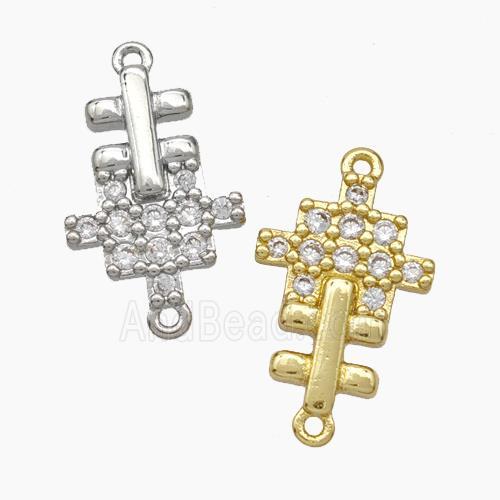 Puzzle Charms Copper Connector Pave Zirconia Mixed