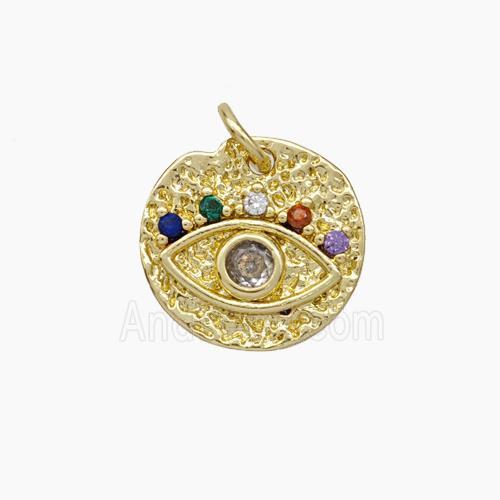 Copper Eye Charms Pendant Micropave Zirconia Gold Plated