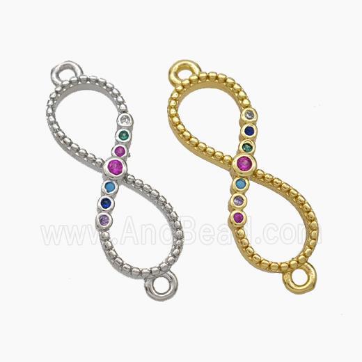Copper Infinity Connector Micropave Zirconia Mixed
