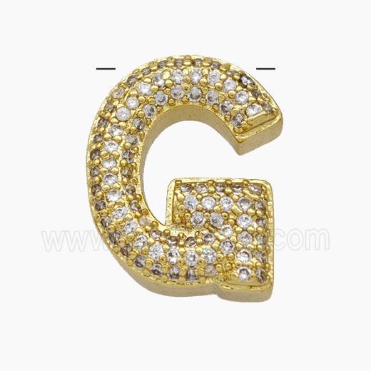 Copper Letter-G Pendant Pave Zirconia Gold Plated