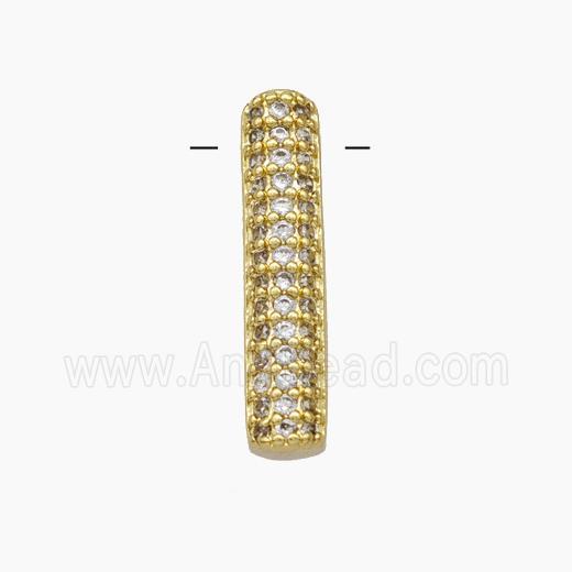 Copper Letter-I Pendant Pave Zirconia Gold Plated