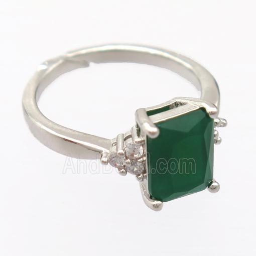 copper Rings pave zircon, resizable, platinum plated