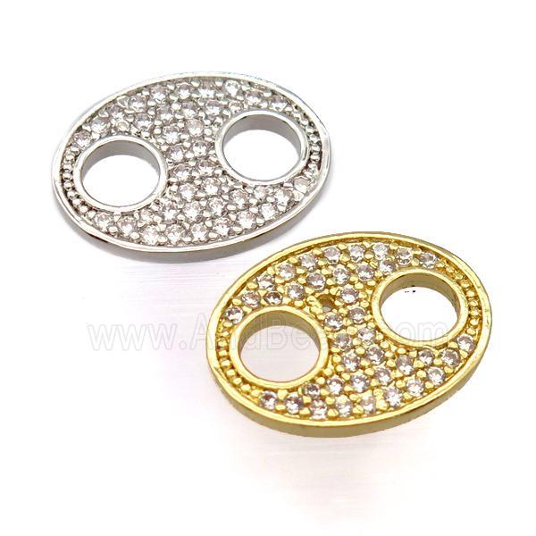 copper connector pave zircon, mixed