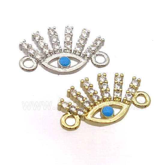 copper eye connector pave zircon, mixed