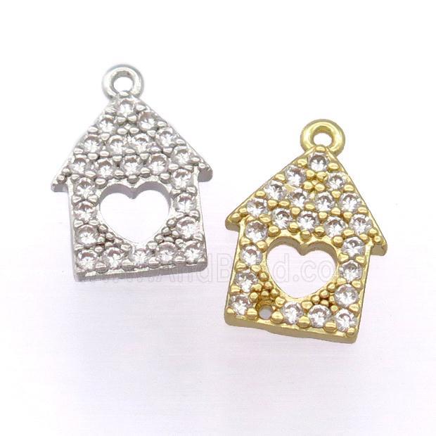 copper house pendant pave zircon, mixed