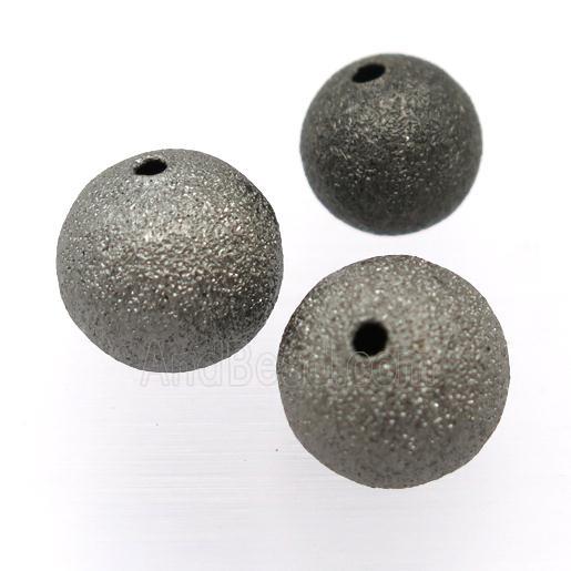 round copper stardust beads, corrugated, black plated