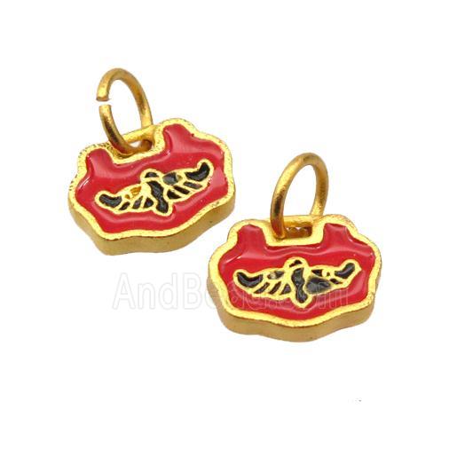 alloy pendant with enamel, gold plated