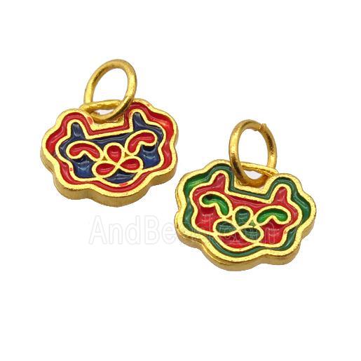 alloy pendant with enamel, gold plated