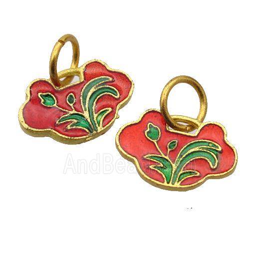 alloy pendant with enamel, gold plated