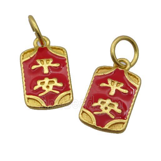 alloy pendant with enamel, gold plated