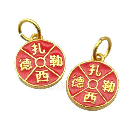 alloy pendant with enamel, gold plated