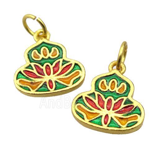 alloy pendant with enamel, gold plated
