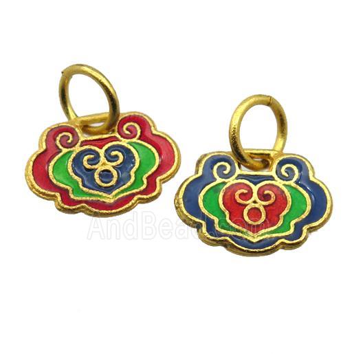 alloy pendant with enamel, gold plated