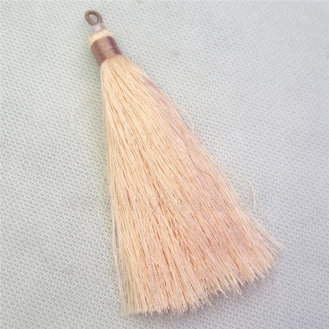 peach nylon wire tassel pendants, silken, A grade