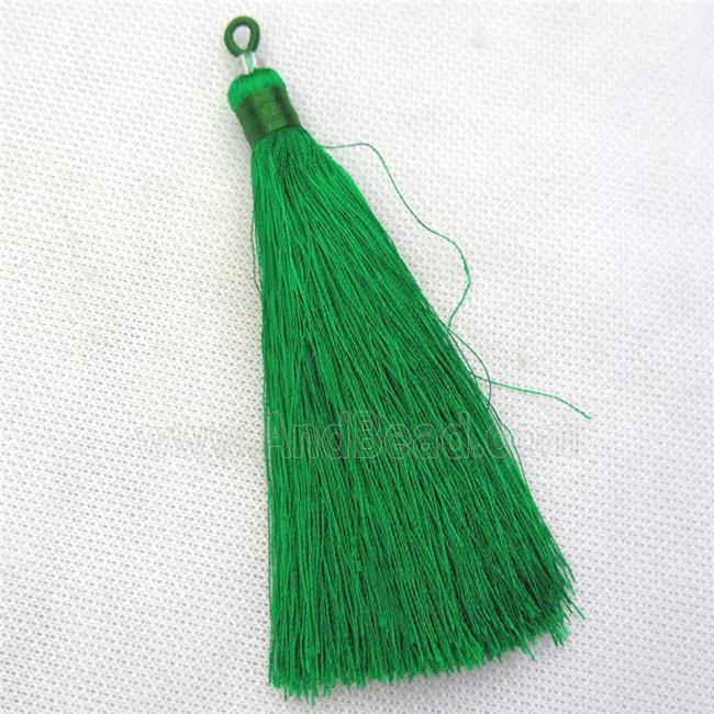 green nylon wire tassel pendants, silken, A grade